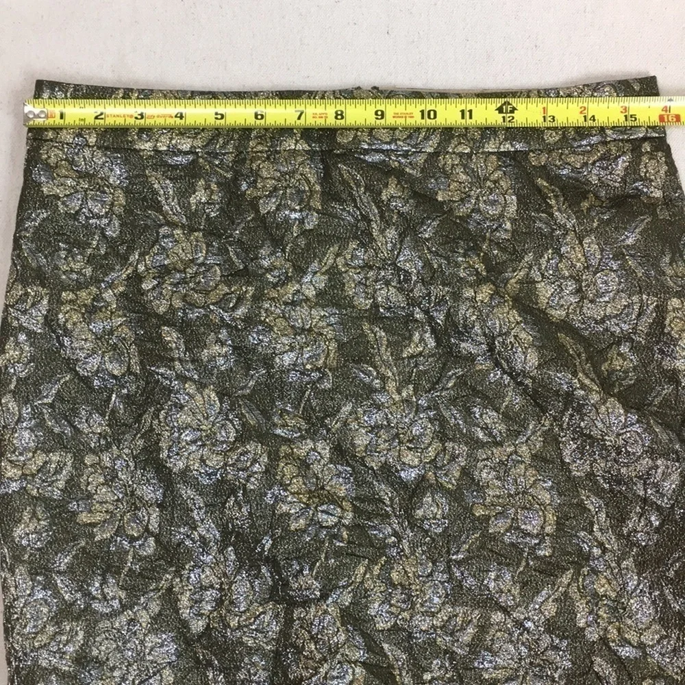 J Crew collection metallic brocade pencil skirt 6
